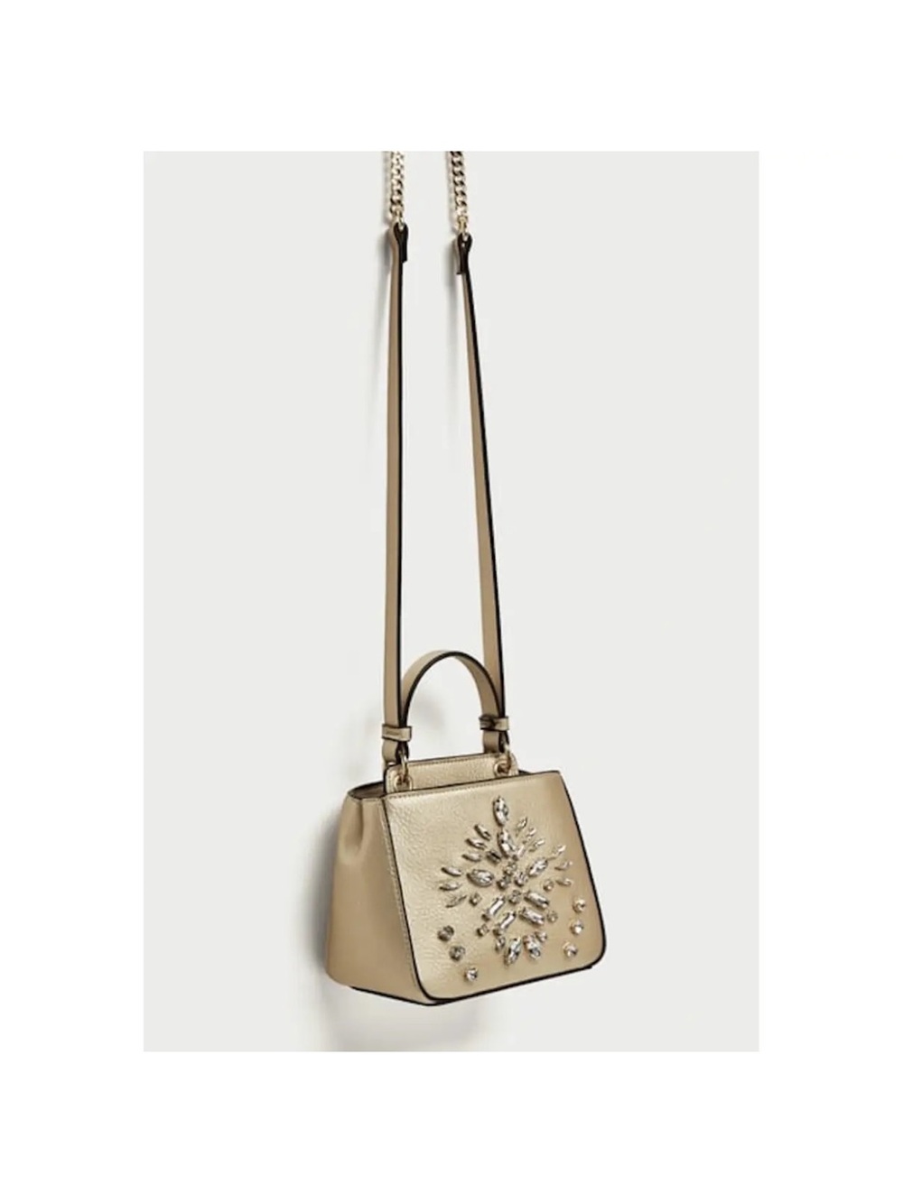 Zara | Gold Jeweled Mini Satchel Bag